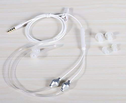 Kit Piéton Oreillettes Anti Ondes à Air Transparent Discret avec Micro pour Apple iPhone, iPad, iPod, Android, Samsung, Sony, Tablettes, Lecteurs MP3, Compatible avec Patch Anti Onde.