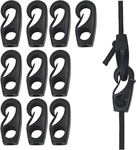 MOPHOEXII Kajakschnurhaken, Nylon, Bungee-Haken für Gummiseile, 3/16 Zoll, 15/64 Zoll, 1/4 Zoll, 9/32 Zoll Bungee Shock Cords Seil