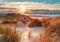 wandmotiv24 Fototapete Strand Dünen Meer Sonne, M 250 x 175 cm - 5 Teile, Wanddeko, Wandbild, Wandtapete, Sand Himmel Niederlande Wolken Gras M6755