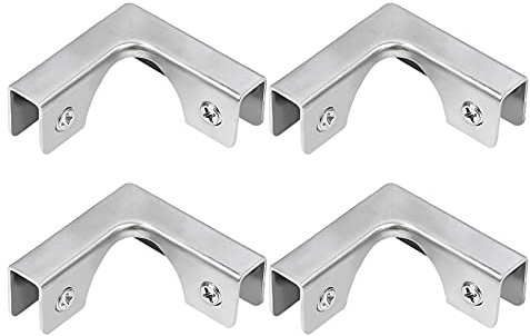 UFURMATE Glasverbinder, 4 Stück Edelstahl-Glasklemmen, L-förmige Glasverbinderklemmen, rechtwinklige Klammern, Befestigung zur Befestigung oder DIY, randloses Aquarium, Glasvitrine