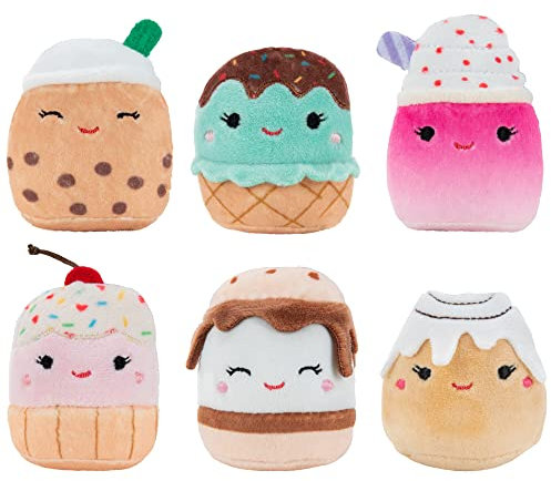 Squishville SQM0216 Squishmallows Sweet Tooth Squad, 5,1 cm, 6er-Pack, Mehrfarbig