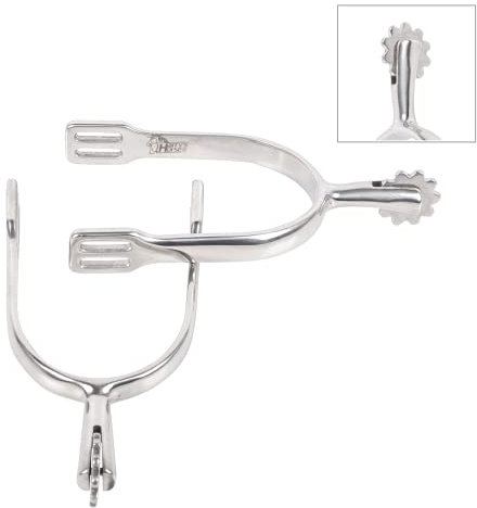 JA Horse Reitsporen Pferde Reiten Sporen aus hochwertiger Edelstahl, langlebig, rostfrei (Damen 30 mm, Schultheiss, großes Sonnenrad)