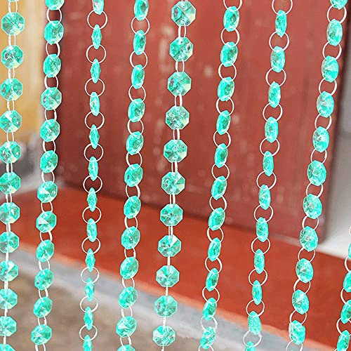10x 1M Türvorhang Kristall Perlen Girlande Acryl Deko Perlenband Fadenvorhang Perlenvorhang Hängende Partei Dekor Ornament Anhänger für DIY Hochzeit Dekor Vorhang Lampe Garten Party Weihnachten,Blau