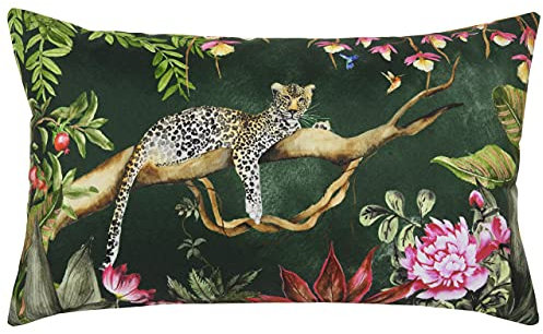Evans Lichfield Leopard Outdoor-Kissenbezug, Polyester, Wald, 30 x 50cm