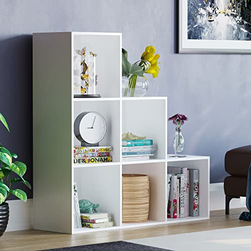 Vida Designs Durham - Libreria per scale, organizer per soggiorno (6 cubi, bianco)
