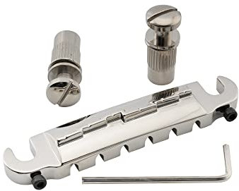 Musiclily Pro 52,5mm Wraparound Steg Bridge Intonierbar Brücke für Epiphone Les Paul Junior LP Style E-Gitarre,Nickel