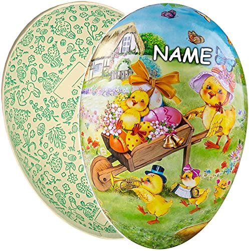 alles-meine.de GmbH Osterei/Ei zum befüllen Anzahl frei wählbar Osterküken & Ostereier - 15 cm - inkl. Name - Füll - Pappei - Deko Pappe Papp Pappeier Dekoei Pappostereier ..