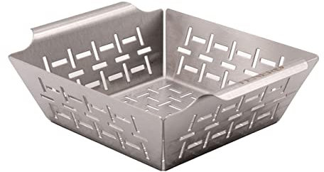 TENERO Cesta de parrilla de acero inoxidable para pescado, carne y verduras, accesorio de barbacoa para todas las barbacoas o hornos | para la experiencia de barbacoa perfecta.