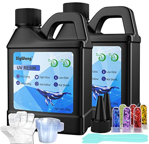 UV Resin - 500g Crystal Clear Hard UV Glue, Low Odor Anti-Yellowing Transparency Ultraviolet Quick Curing Epoxy Resin for Jewelry Making, DIY Craft Decoration, Mold, Casting, and Coating