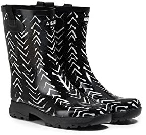 Aigle Alya Print, Stivali in Gomma, Donna, Nero (Zig Zag), 40 EU Large