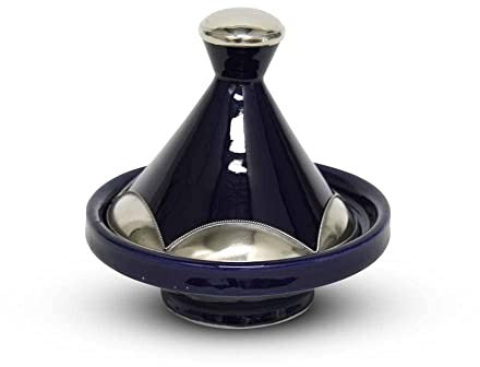 Tajine marocain mini métal bleu foncé Ø 13 x 14 cm | Safaary