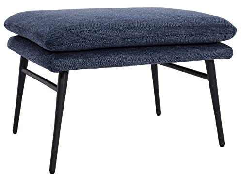Mendler Hocker HWC-L62, Sitzhocker Fußablage Ottomane Polsterhocker, 38x56x40cm Stoff/Textil - blau