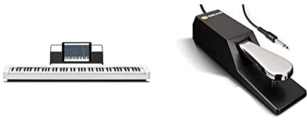 Casio CDP-S110WE Digitalpiano mit 88 gewichteten Pianotasten, weiß & M-Audio SP-2 - Universal Sustain Pedal mit Piano Style Action, das ideale Zubehör für MIDI-Keyboards