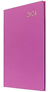Collins Debden Collins Essential A5 Terminkalender Wochenplaner 2024 – kompletter Planer 2024 Tages-, Wochen- und Monatsansicht – (A5, Rosa)