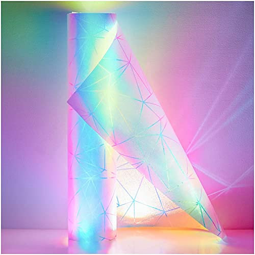 Beautysaid Buntglas-Fensterfolie - Regenbogen, Milchglas, Blickdicht, Privatsphäre, Schillernd, Selbstklebend, Anti-UV-Frost für Mietbad, 90 x 200 cm