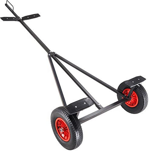 VEVOR Carrello per Rimorchio Barche Manuale Capacità Carico Max. 190kg Ruote in Gomma Diametro 40,6cm per Rimorchio di Barche, Carrello Rimorchio in Acciaio al Carbonio Lunghezza Regolabile 244-294cm