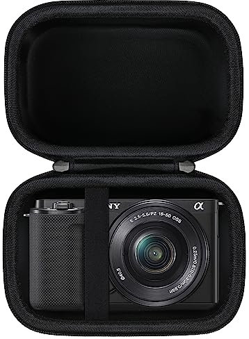 BOVKE Travel Tragetasche Kompatibel mit Sony Alpha ZV-E10 und APS-C spiegellose Digitale Vlog Kamera mit 16-50mm Wechselobjektiv, schwarz
