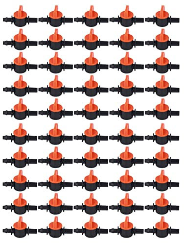 Valvola Chiusura Irrigazione Goccia 1/4 Pollice, Valvola Accoppiamento Universale Plastica Tubi Irrigazione Adattatore Barba Tubo Flessibile Tipo Connettore Interruttore Prova Perdite 50 Pezzi