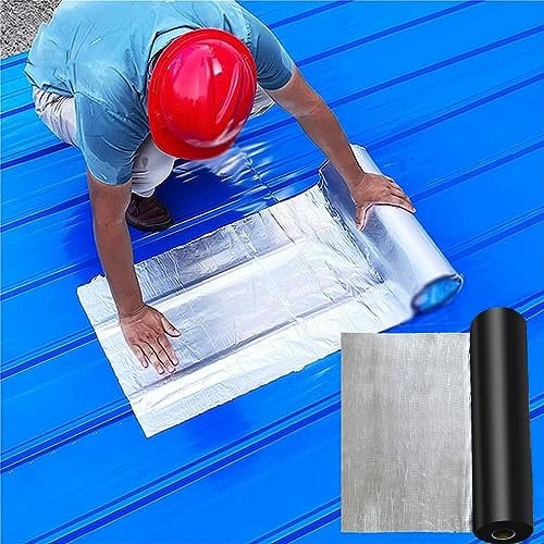 Bitumen Aluband Reparaturband Dichtband,Dachbahn Selbstklebend,Dachfolie,Wasserdichtes Isolieren,für Flachdach,Gartenhaus Dach,Metalldachbahn,Gartenhäuser,Carport (0.2x2m)