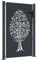 vidaXL Garden Gate Fence - Anthracite Steel - 105x155 cm - Tree Design - Galvanized, Powder-Coated - Laser-Cut - Lockable