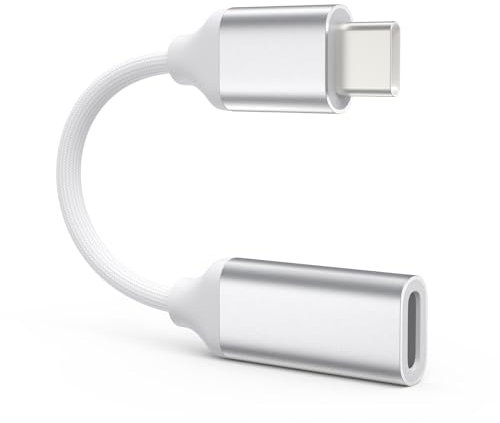 TechMatte Lightning to USB C Cable Adapter, 4 inch PD Fast Charging Compatible with15/Plus/Pro/Pro Max and More Type C Devices, 1 Pack, Silver