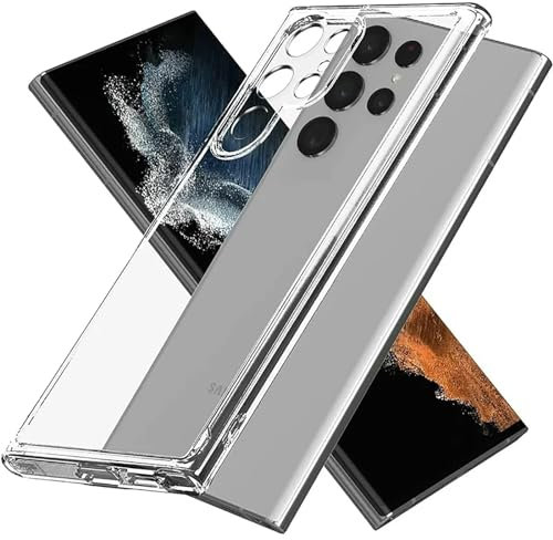 Oprimio Crystal Clear Case for Samsung S24 Ultra [Silicone Case] [100% Transparent] [German Material] [Ultra Thin] Clear Mobile Phone Case for Samsung Galaxy S24 Ultra