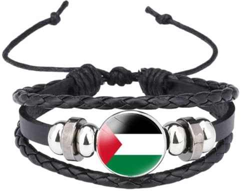 Bracelet Palestine,Bracelet Réglable Palestine,Bracelet Symbole Du Drapeau Palestine,Bracelet De Poignet En Cuir,Bracelet De Soutien Palestine Pour Hommes Femmes,Ornement Patriotique Ethnique,Co