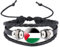 Bracelet Palestine,Bracelet Réglable Palestine,Bracelet Symbole Du Drapeau Palestine,Bracelet De Poignet En Cuir,Bracelet De Soutien Palestine Pour Hommes Femmes,Ornement Patriotique Ethnique,Co