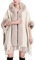 Umhang Damen Poncho Cape Winter Umhang Strickjacken mit Kunstfell Kragen Poncho Damen Kunstpelz Strick Poncho Cape mit Kapuze Warm Umhang Cardigan Stola Brautjacke für Winter Hochzeit Abend