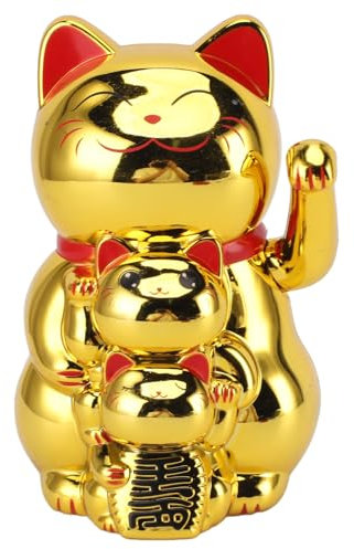 Chat Porte-Bonheur prospérité et Fortune, Chat Souriant, Mouvement à énergie Solaire, Chat Ondulant Chinois, Décor Porte Bonheur, Bel Artisanat pour la Maison