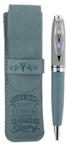 History & Heraldry Bamboo Persönlicher und individueller Kuli Kugelschreiber Stift mit Namen und Spruch Personalisiertes Etui Monogramm-Design persönliches Geschenk (Kuli V)