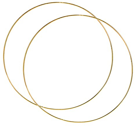 Nishiyuenyi Ensemble de Couronnes de Cerceaux en Métal élégant, Cercles Métalliques Doré, Floraux en Métal Cercle Attrape-Rêve, pour Décoration de Mariage DIY et Guirlande de Noël, 40cm