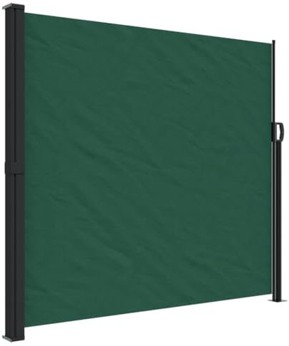 vidaXL Seitenmarkise, Sichtschutz Ausziehbar, Windschutz Sonnenschutz für Garten Balkon Terrasse, Seitenrollo Seitenwandmarkise, Dunkelgrün 180x300cm