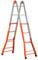 Paluplus Scala Telescopica in Acciaio, 4+4 Pioli, Altezza massima di lavoro 4,70 metri, 3 Configurazioni con Snodo in Acciaio, Piedini Antiscivolo, Portata Max 100 Kg -A0040