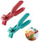 DALAETUS 2 Pcs Anti-Scald Bowl Holder Clip for Kitchen, Silicone & Nylon, Red/Green, 20x30cm