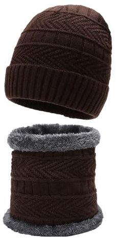 Generisch Gants Femme Écran Tactile Cache-Cou Équipement pour Temps Froid Coffret Cadeau Homme pour Bonnet d'hiver, Foulard, Garçons, Visage, Costumes de Neige Vieux Rose, café, taille unique
