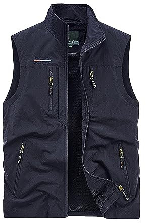 Ärmellose Weste Herren - Ärmellos Jagd Westen Casual Denim Weste Atmungsaktiv Sportweste Atmungsaktiv Multifunktionsweste Leicht Fotografie Weste Jagdweste mit Vielen Taschen