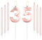 mciskin Rose Gold 35 Birthday Candles-Number 35 Candle for Cake with Long Thin Candles Set, Rose Gold Cake Topper for Women 35th Birthday Decorations Supplies,35th Wedding Anniversary Decorations