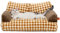 MEWOOFUN groß Katzenbett kleines Hundesofa Flauschig und waschbar Katzensofa Hundebett für Katzen, weich Katzenbett katzencouch mit Rutschfester Unterseite, Braun 66x48cm