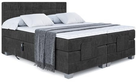 ALTDECOR Boxbett mit H3 H4 Matratze OSTO EL - 200x200 - Schwarz