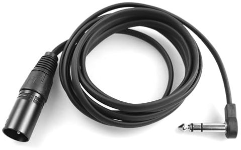 M MAKA Flat Low Profile Stereo Guitar Patch Cable 6.5ft for Effects Pedals, 1/4 inch TRS to XLR Male, Black