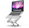 GRIFEMA Laptop Stand for Desk, Foldable Laptop Riser with 360° Swivel Base, Adjustable Height & Angle, Ventilated Computer Stand Compatible with MacBook Air/Pro, Dell, and 11-17 Laptops - Silver