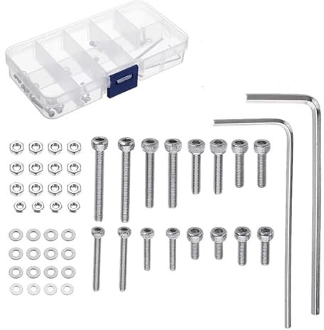Stainless Steel Screws Turntable Headshell Cartridge Mounting Professional Bolts Mixed Boxed 50 Pcs