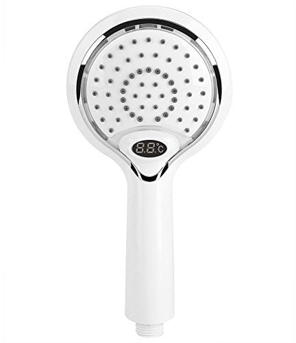 LED-Duschbrause, Temperaturanzeige, Digitale Handbrause für Badezimmer mit Mehrschichtiger Beschichtung, G1/2-Außengewinde