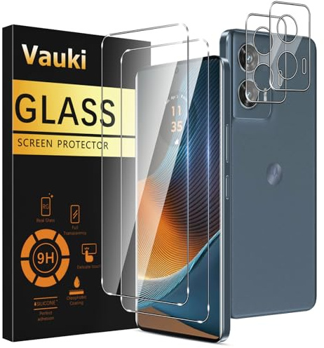 Vauki Protector Pantalla Para Motorola Moto Edge 50 Fusion con Protectora Lente Cámara [2+2 Piezas] Dureza 9H Cristal Templado Antiarañazos Antihuellas Sin Burbujas Transparente Vidrio Película