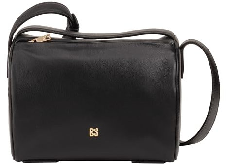 DUDU Umhängetasche für Damen aus Leder – Elegante kleine Tasche mit verstellbarem Schultergurt für Jede Gelegenheit Black_Nude