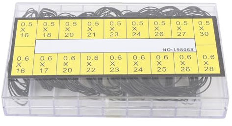 180 PCS O RING WORK Joints Set, 18 Tailles Joints d'étanchéité en Caoutchouc avec Boîte de Rangement pour Réparation de Montres, Scellage de Puits, Ajustement Transparent,