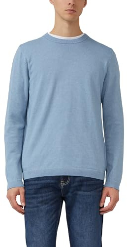 s.Oliver Herren Fein Gestreifter Pullover mit Crew Neck und Abgesetzten Bündchen Pullover Crew Neck