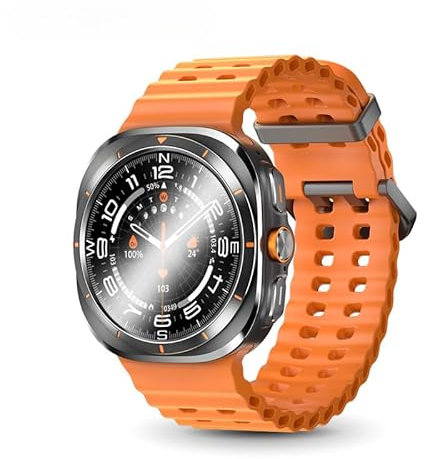 Smart Watch For Samsung Galaxy Watch Ultra Men GPS Tracking NFC Control Smartwatch Health Tracker BT Call Smartwatches 2025 (Orange)