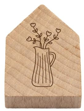 Magnetisches Holzhaus Blumenkanne: Magnet mit hochwertiger Gravur aus Holz für Magentwand oder Kühlschrank, als Geschenk oder Deko für Notizen, Fotos oder Termine (Wood-Art)